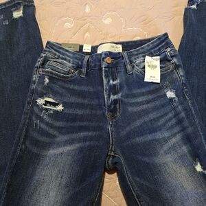 Women's Blue Distressed Jeans
